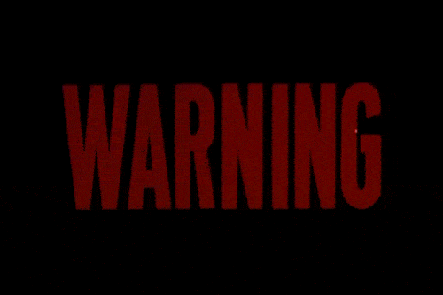 « Warning » écrit en rouge.