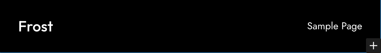 Header offered by Frost in WordPress.