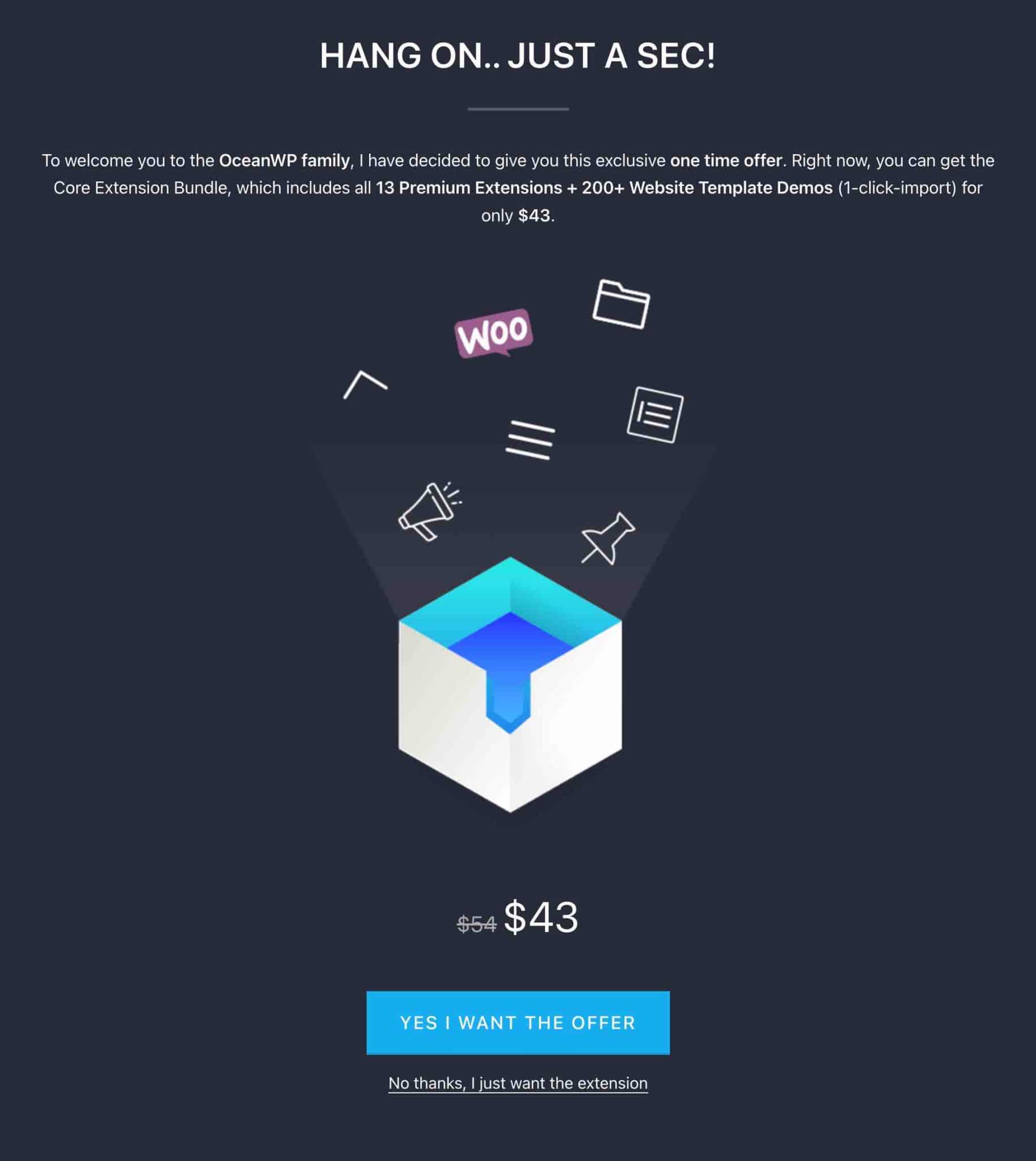 Le pack proposé par OceanWP.