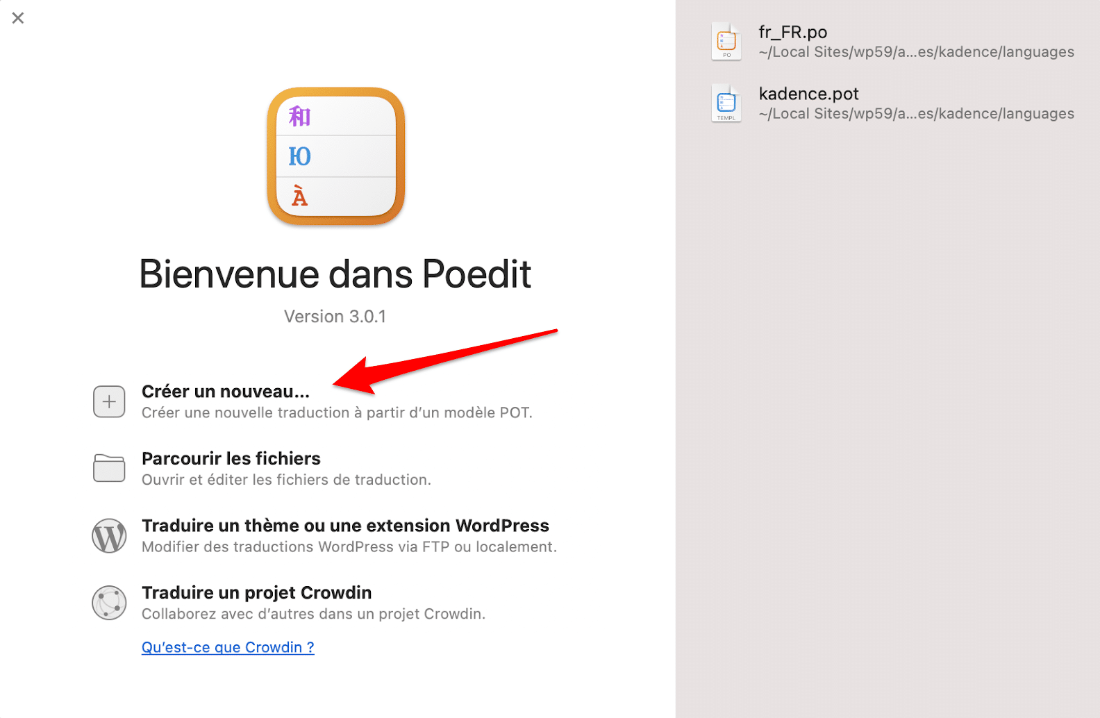 Traduction d'un thème ou d'une extension WordPress avec Poedit, à partir d'un fichier .pot.
