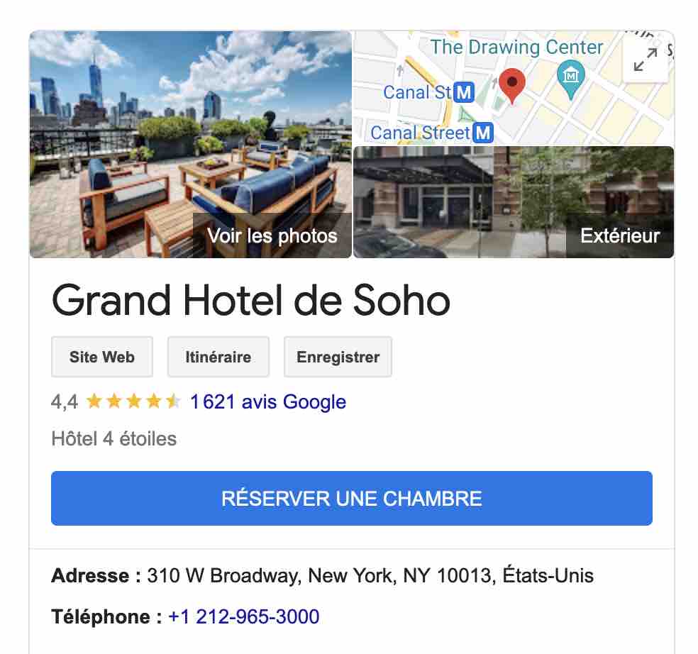Des avis clients issus d'une fiche Google My Business.