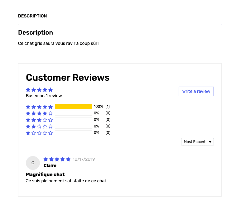 Avis clients Customer Reviews WooCommerce.