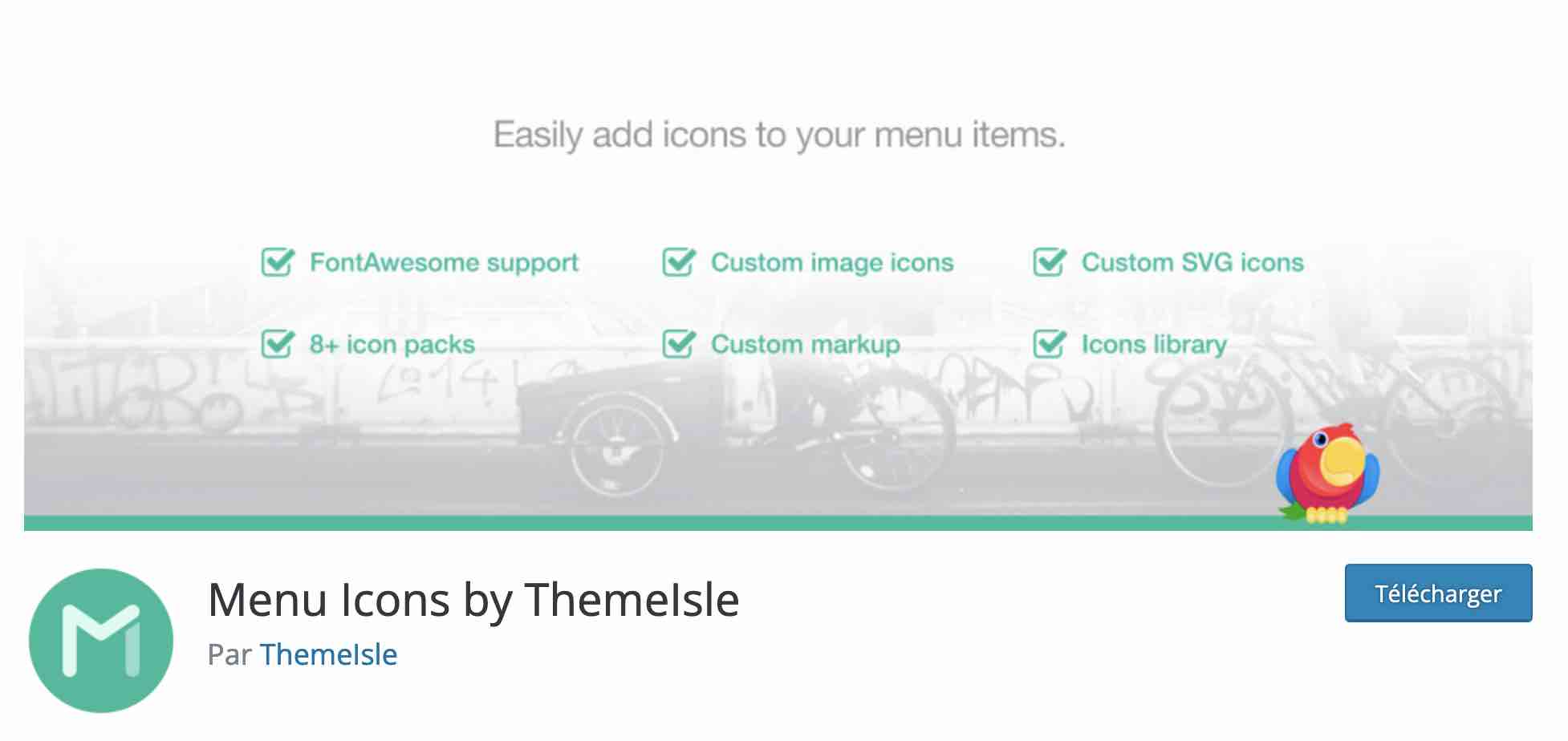 Menu Icons est un plugin de menu WordPress qui ajoute des icônes.