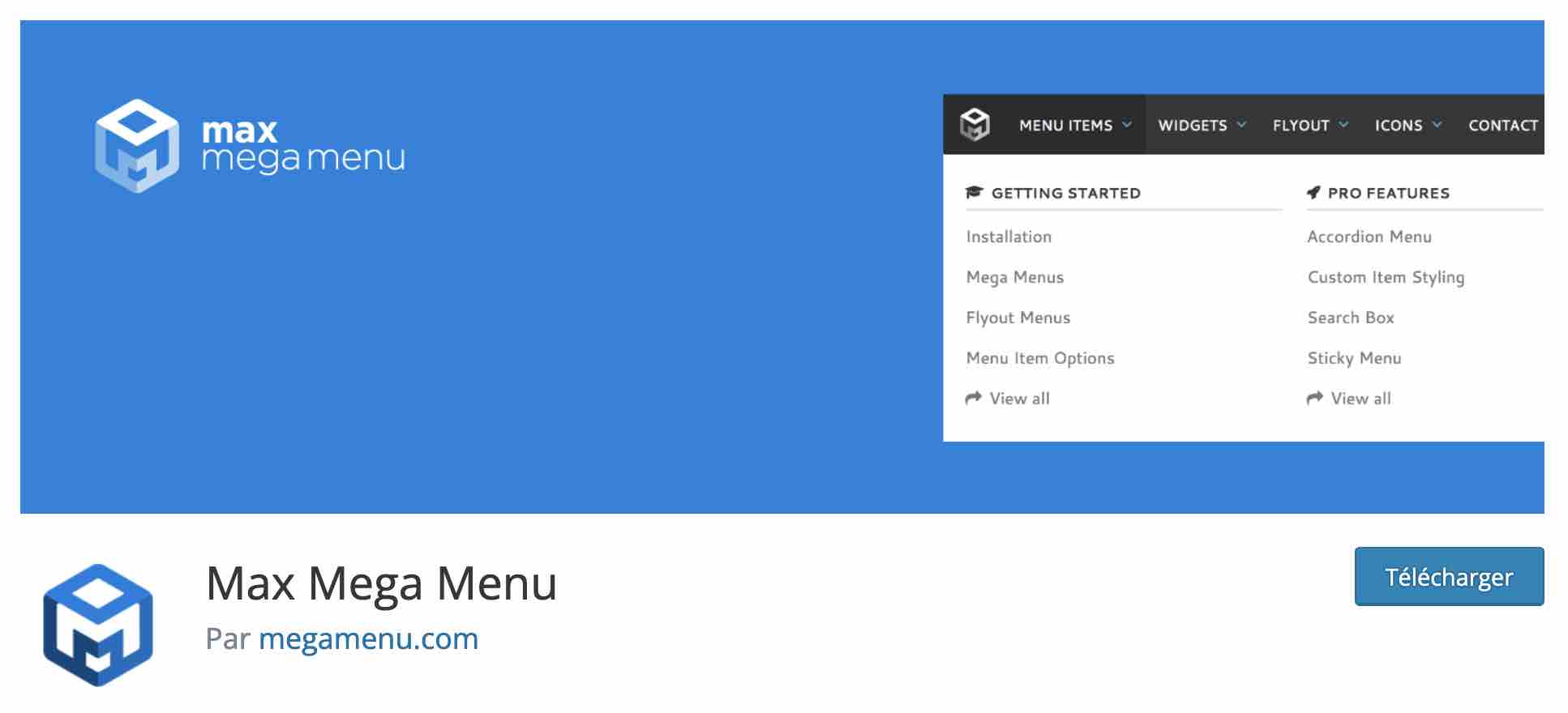 Le plugin Max Mega Menu sur WordPress.