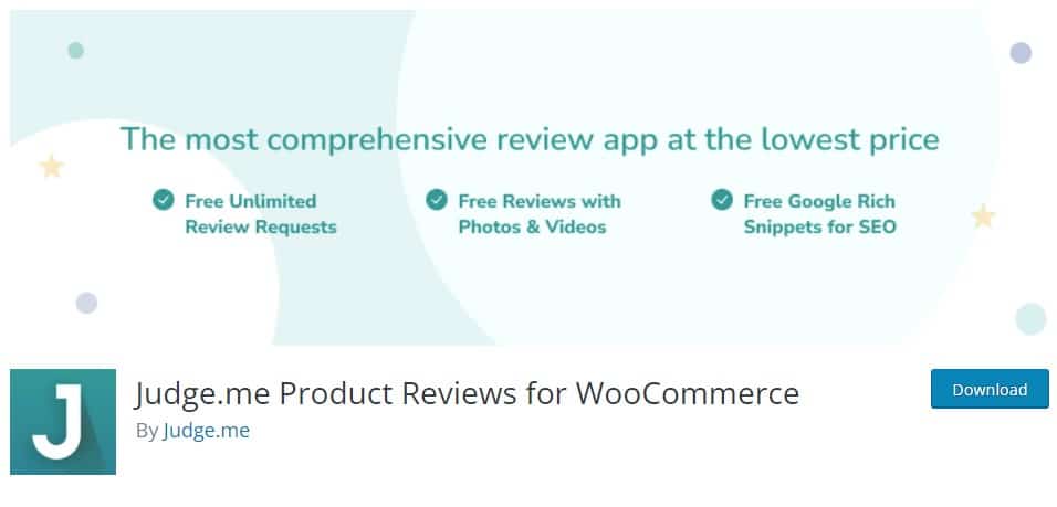 Judge.me Product Reviews plugin for WooComerce on WordPress.