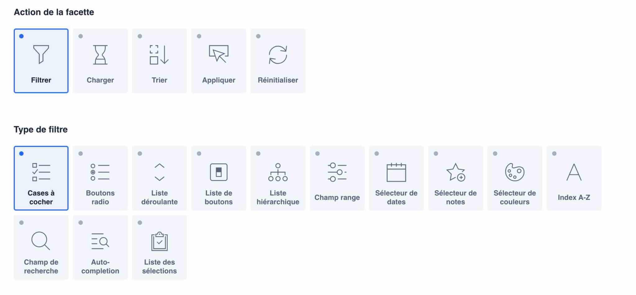 Les facettes de WP Grid Builder.