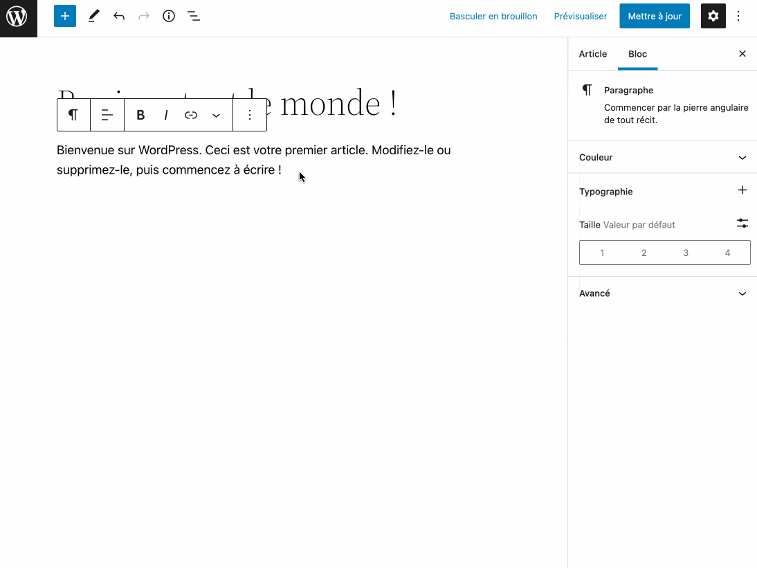 Intégration d'un formulaire d'abonnement MailPoet dans votre contenu WordPress.