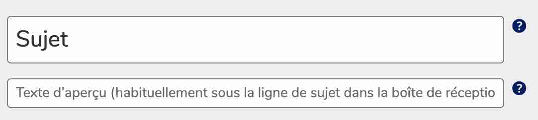 Sujet d'e-mail MailPoet.