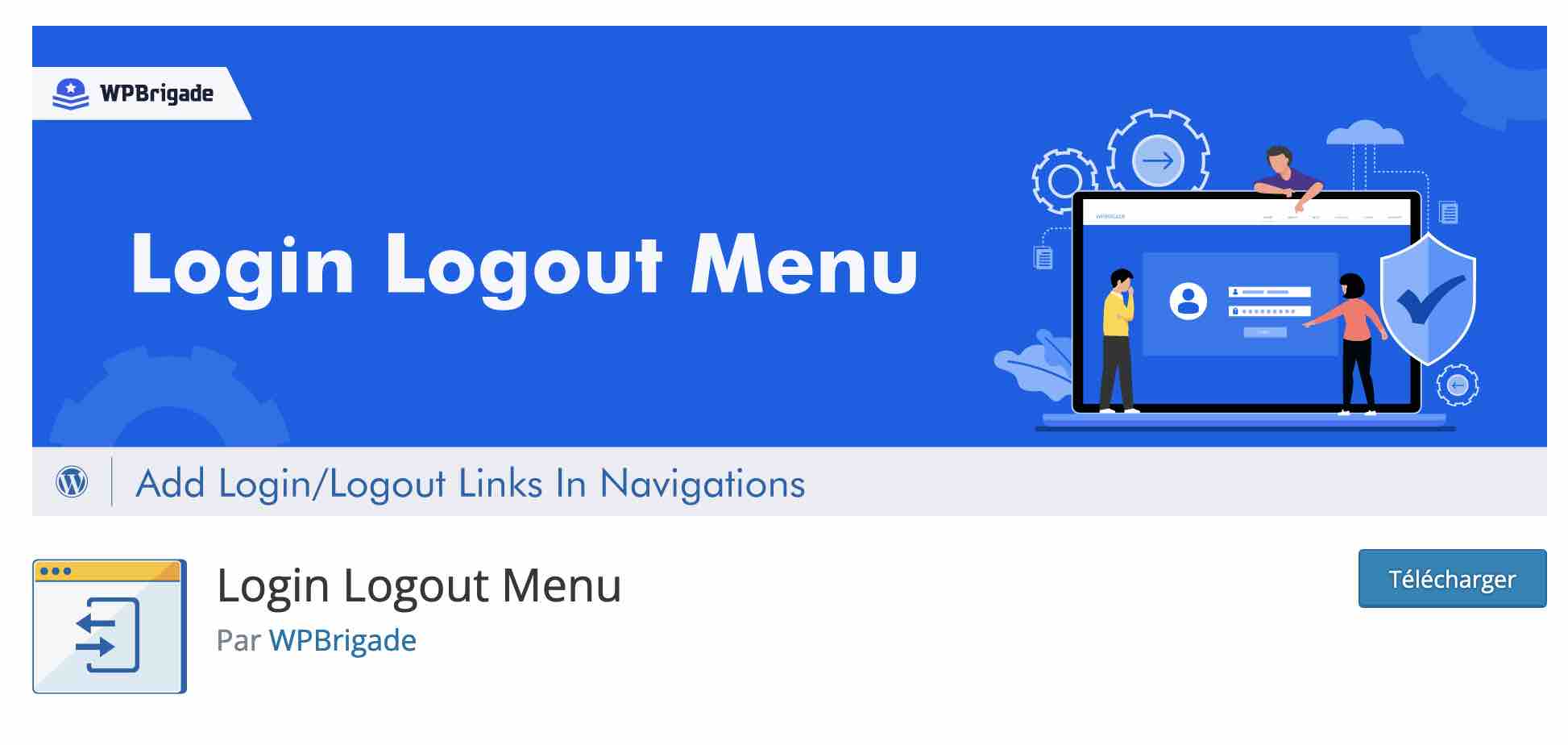 Login Logout Menu ajoute des boutons pour se connecter à votre site WordPress.
