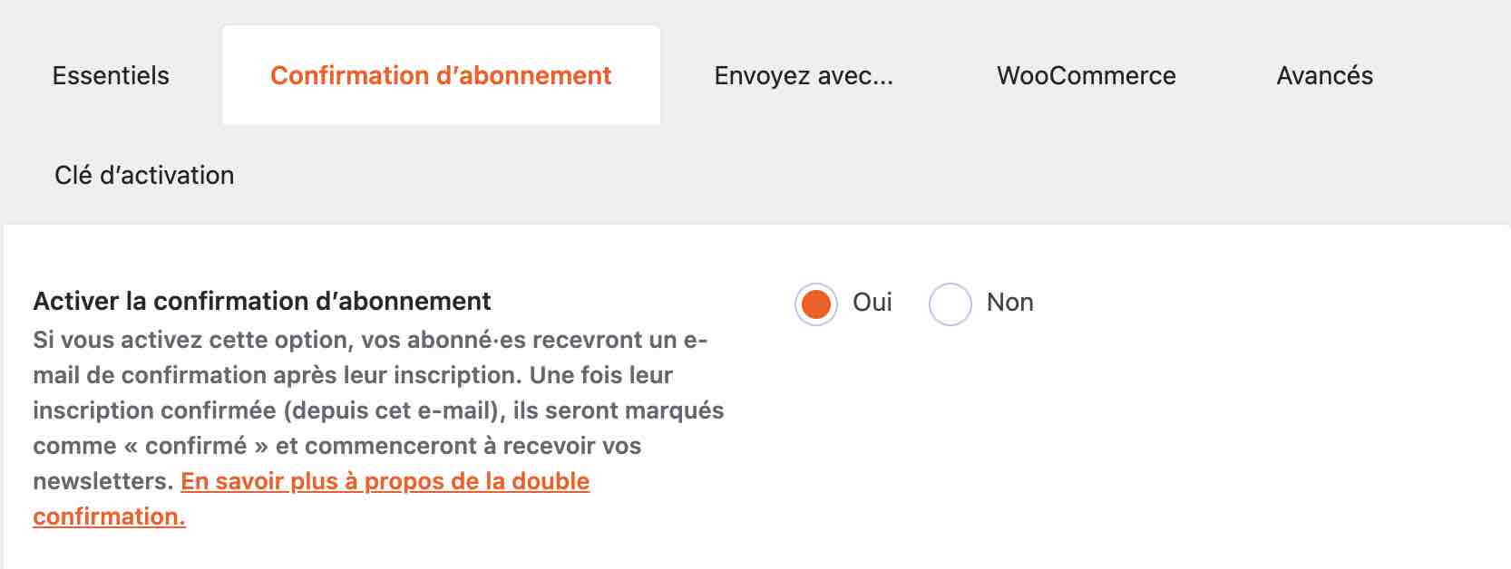 Confirmation d'abonnement avec double opt-in sur MailPoet.