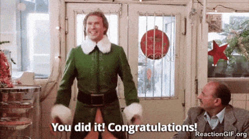 A man congratulates.