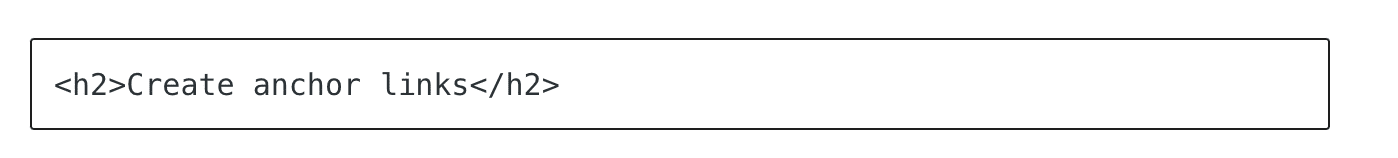 Creation of an anchor link on a h2 title.