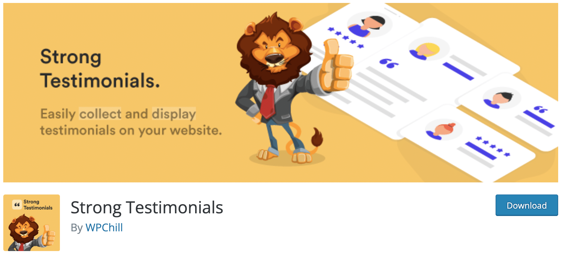 Strong Testimonials download page.