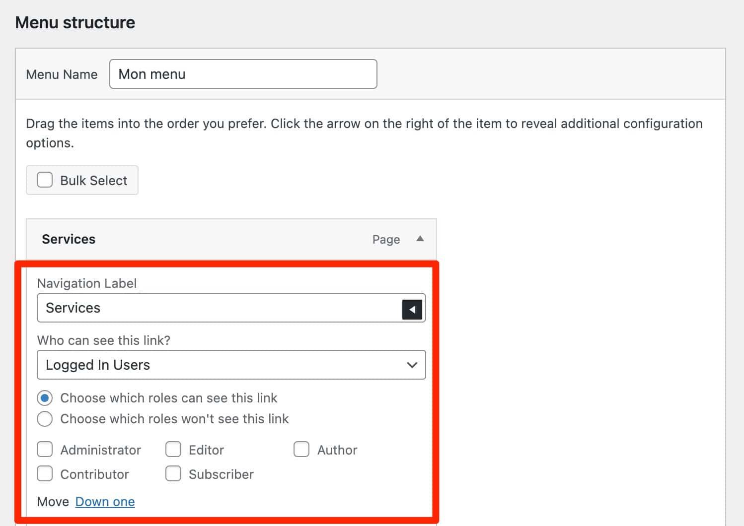 User Menus is a plugin helping to create a menu according to the user roles on WordPress.