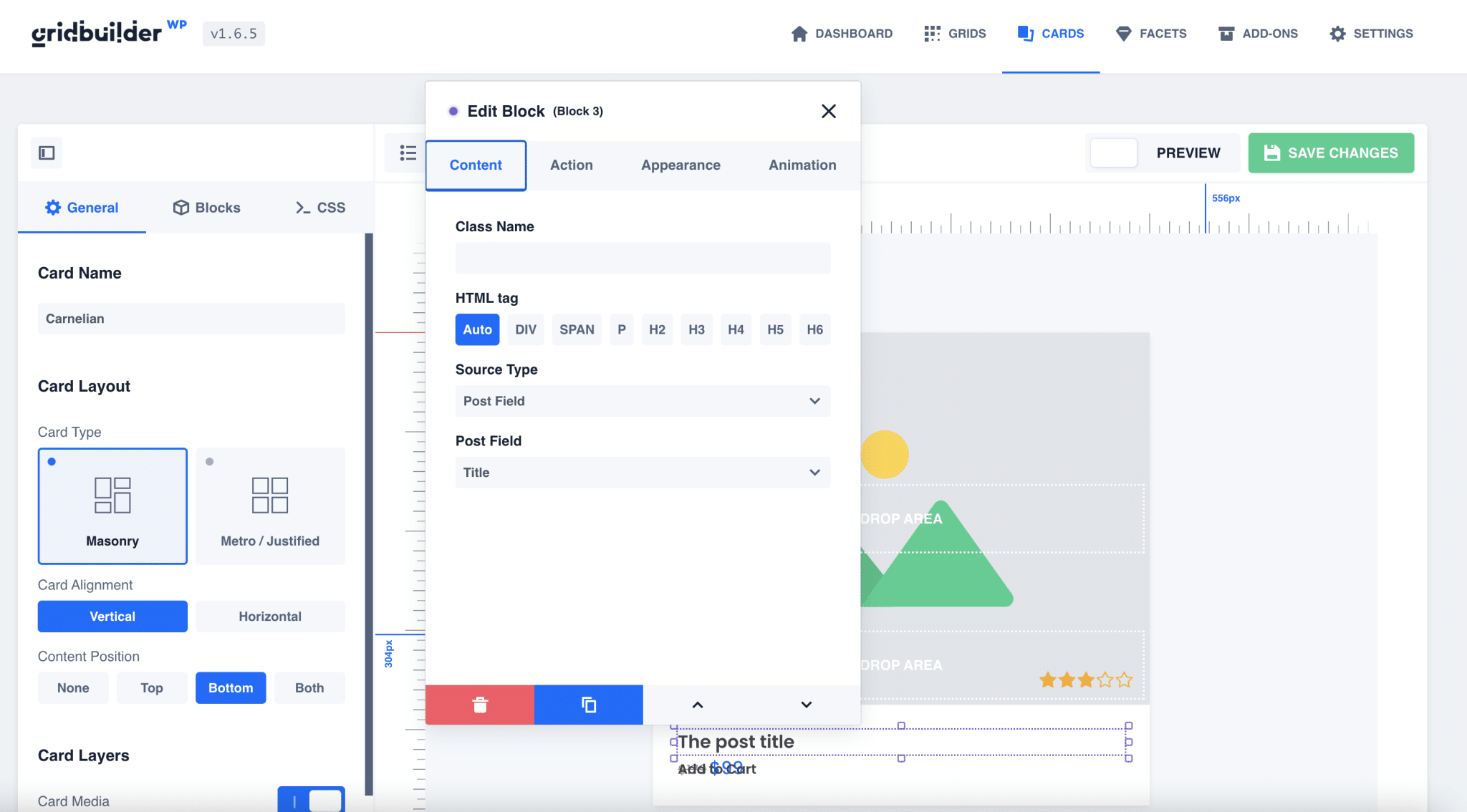 How to edit a block on WP Grid Builder.