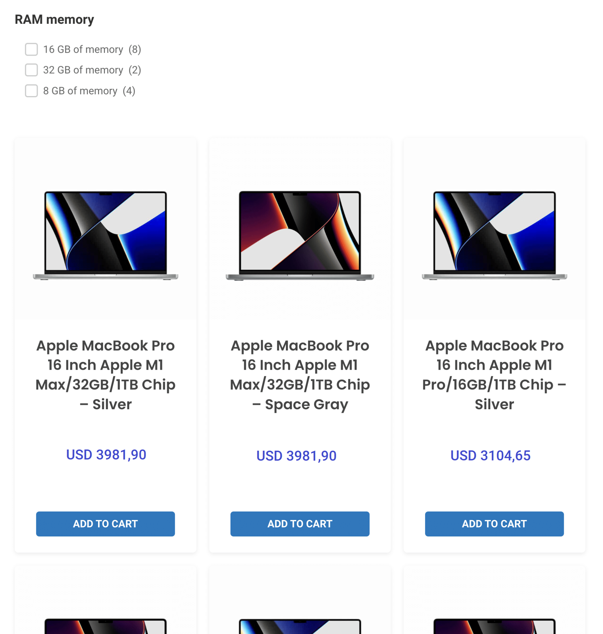 A product grid on WordPress with WP Grid Builder.