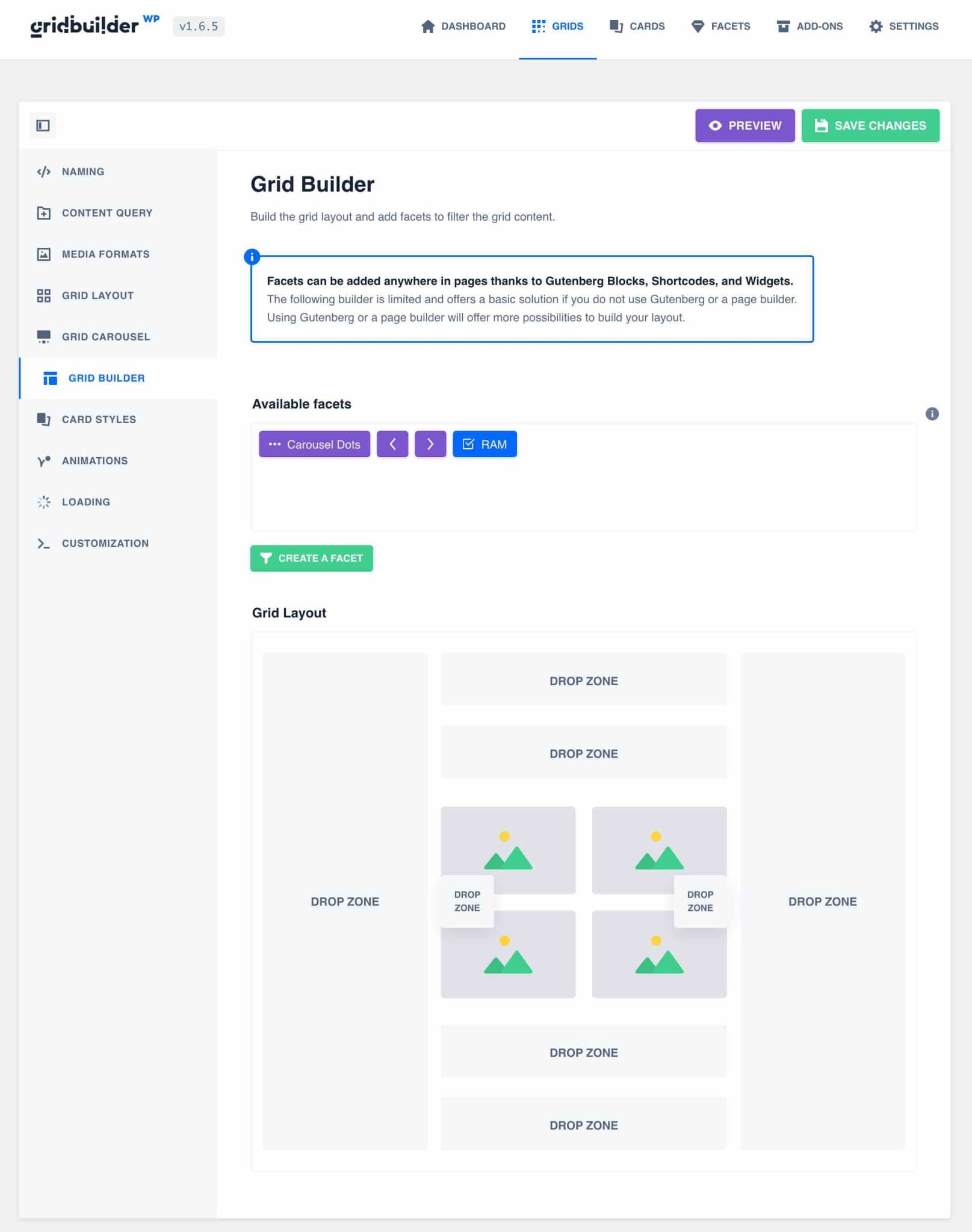 Grid builder tab in WP Grid Builder.