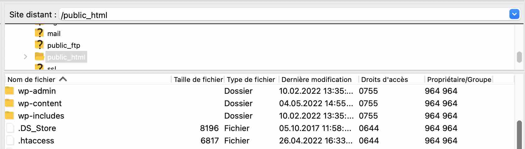 Un fichier .htaccess corrompu peut causer des erreurs WordPress.