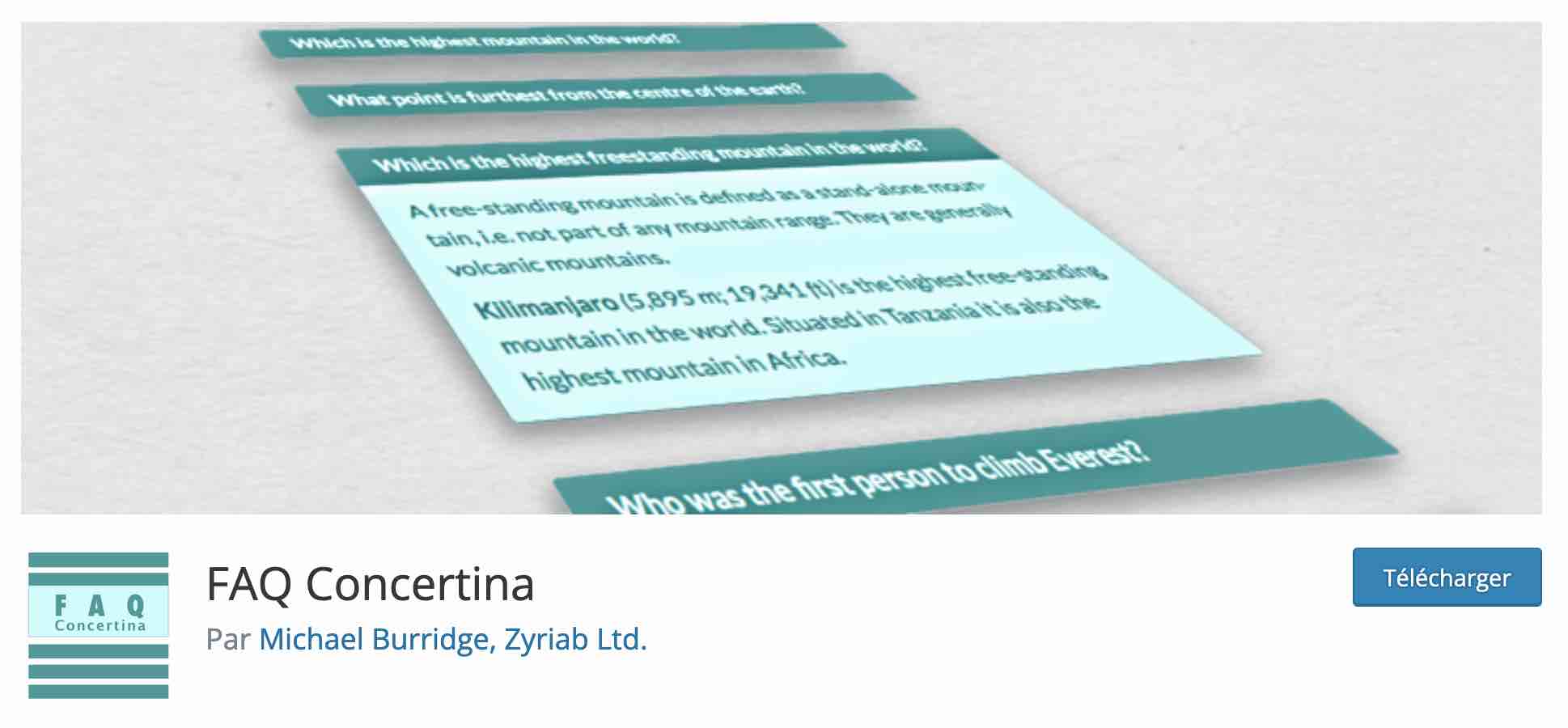 Le plugin WordPress FAQ Concertina.