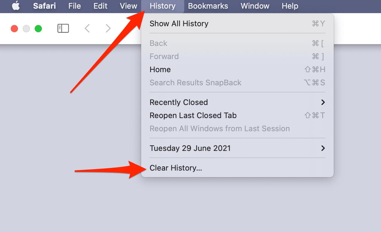 The Safari browser has an option to clear your browsing history.