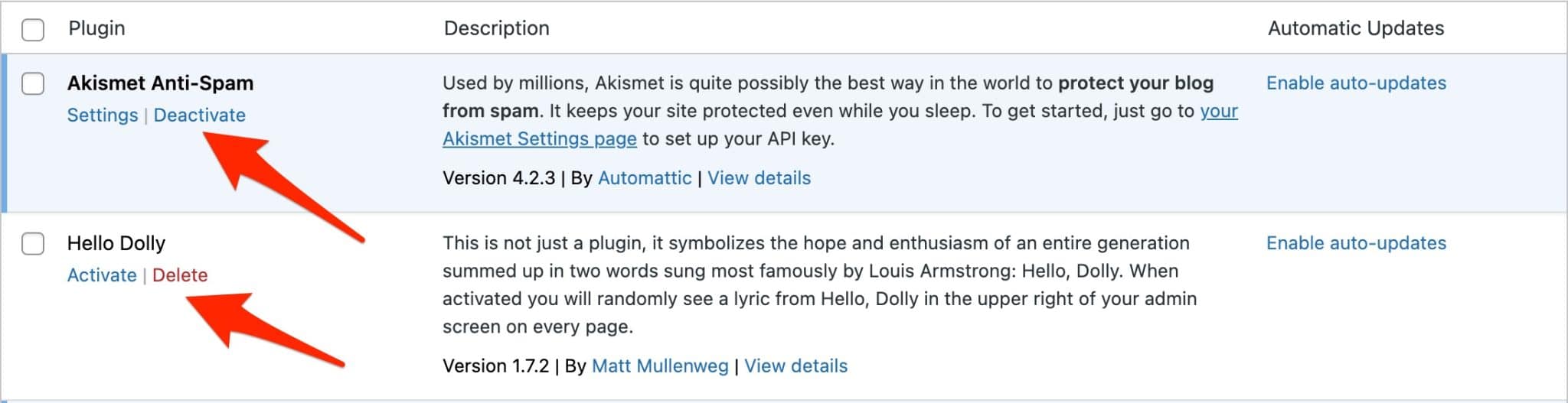 Remove plugins to solve errors on WordPress.