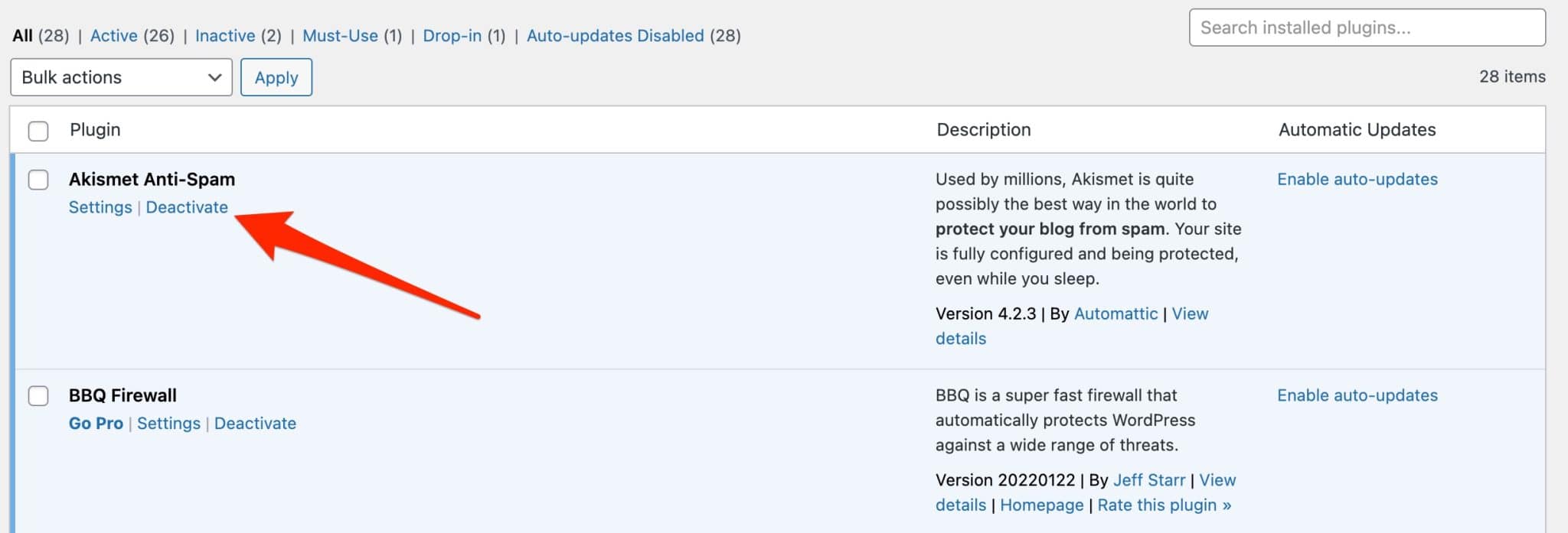 Deactivate the plugins to identify the one that causes errors in WordPress.