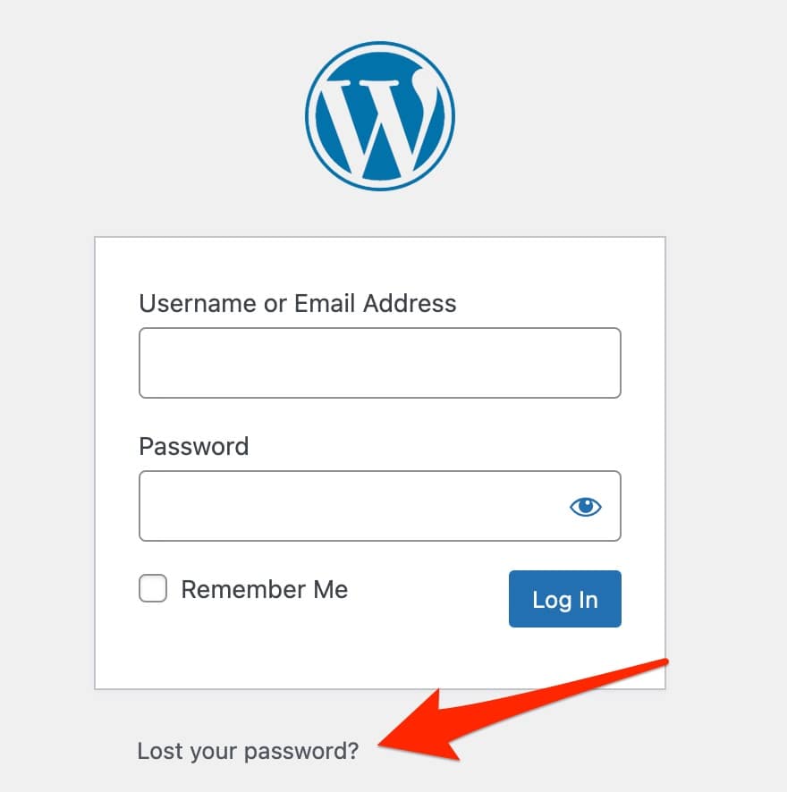 Login window with a "lost your password" option.