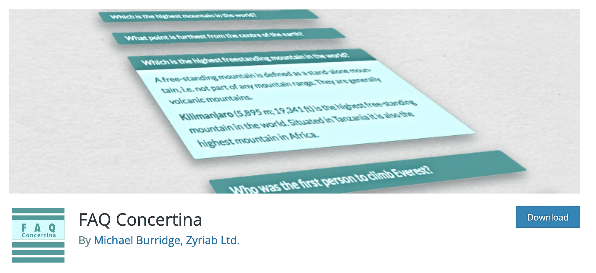 FAQ Concertina plugin on WordPress.