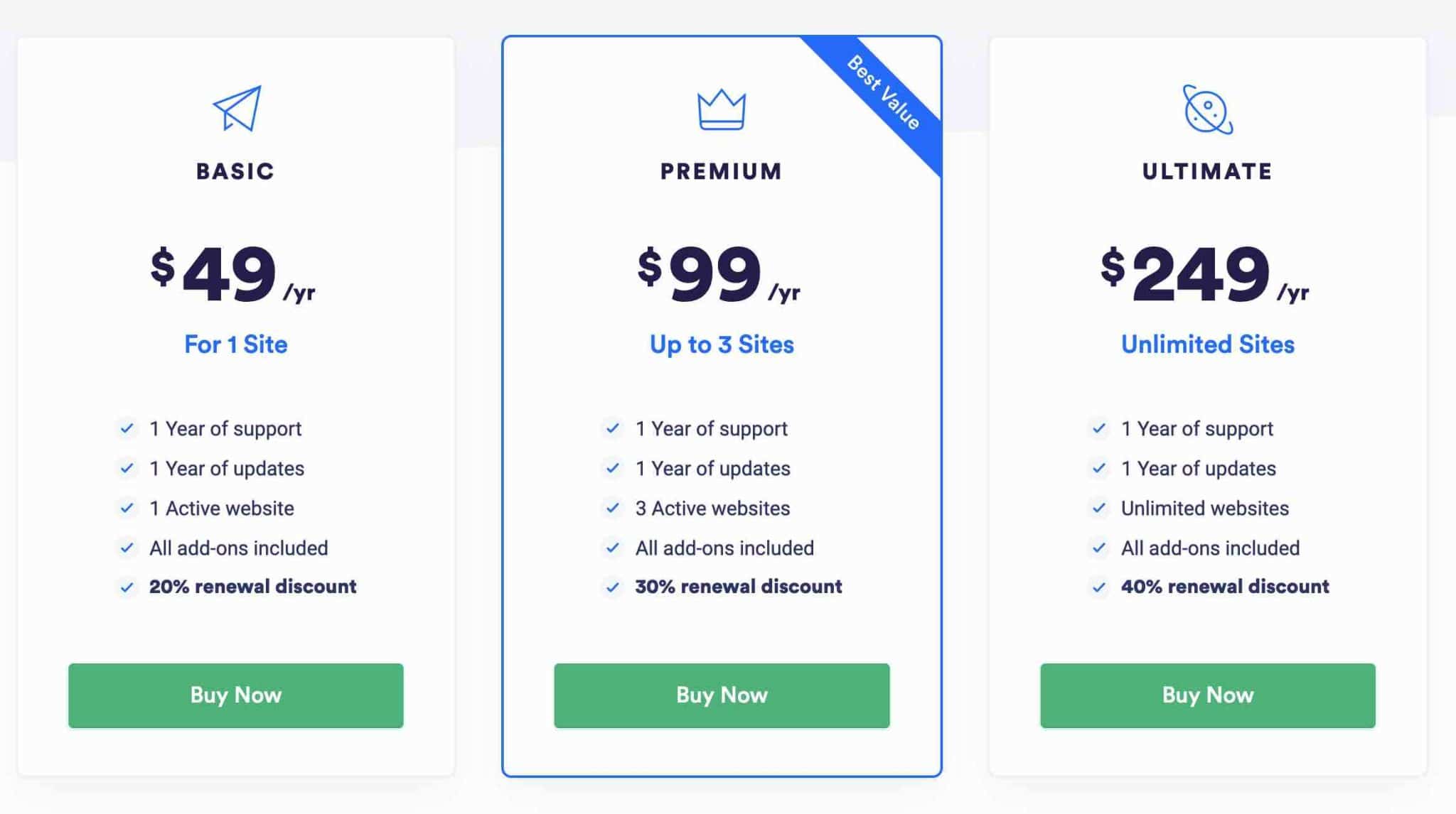 WP Grid Builder pricing plans.