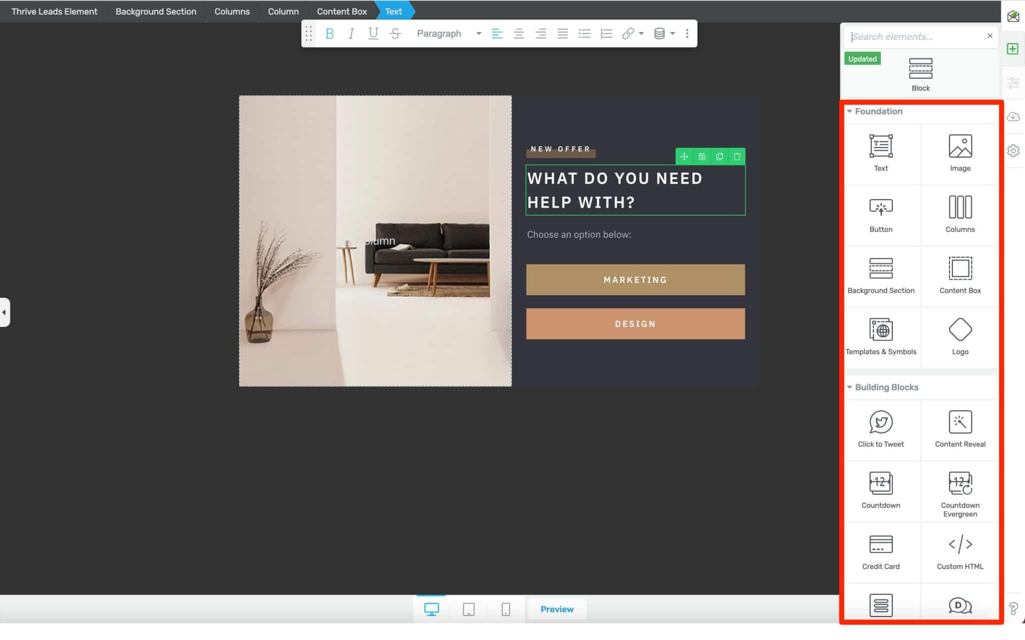 Version #1 of a form for A/B test.