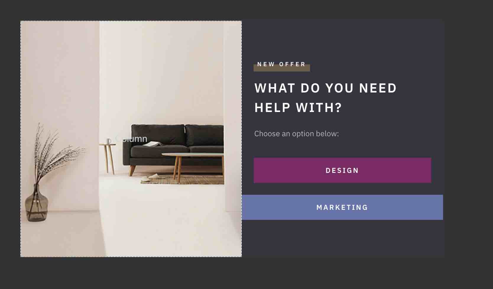 Version #2 of a form for A/B test.