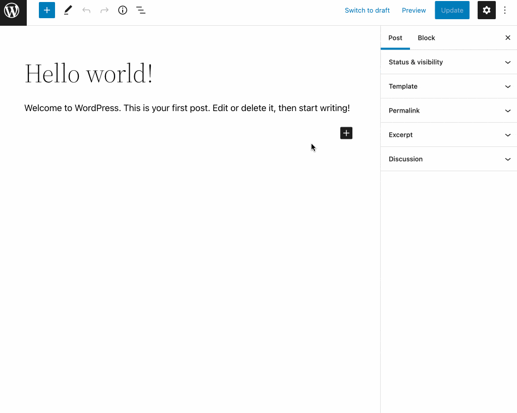 How to add a block with Gutenberg on WordPress.