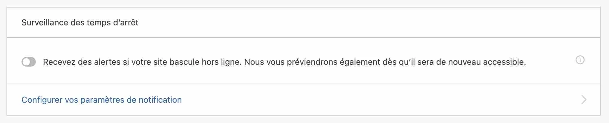 Le module Surveillance des temps d'arrêt de Jetpack permet d'être informé quand votre site tombe en panne.