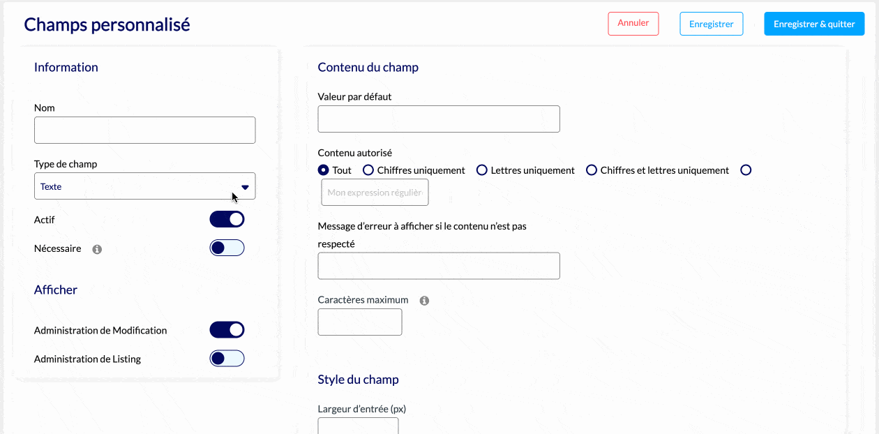La version pro d'AcyMailing permet d'ajouter des champs personnalisés.