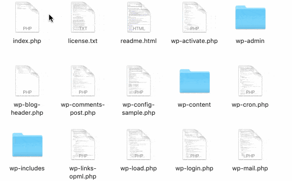 Le dossier contenant les fichiers de WordPress.