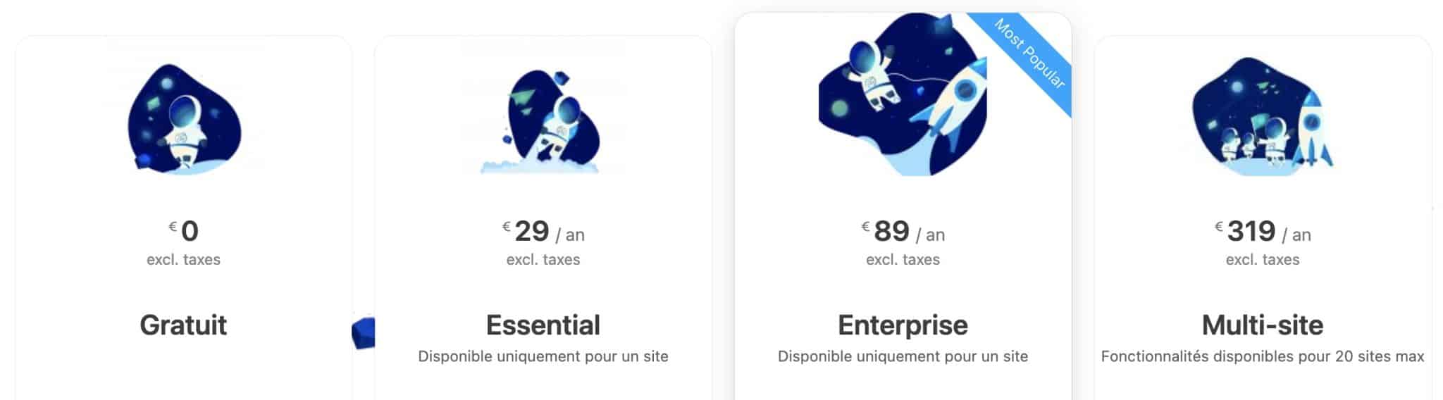 Les tarifs proposés par AcyMailing.