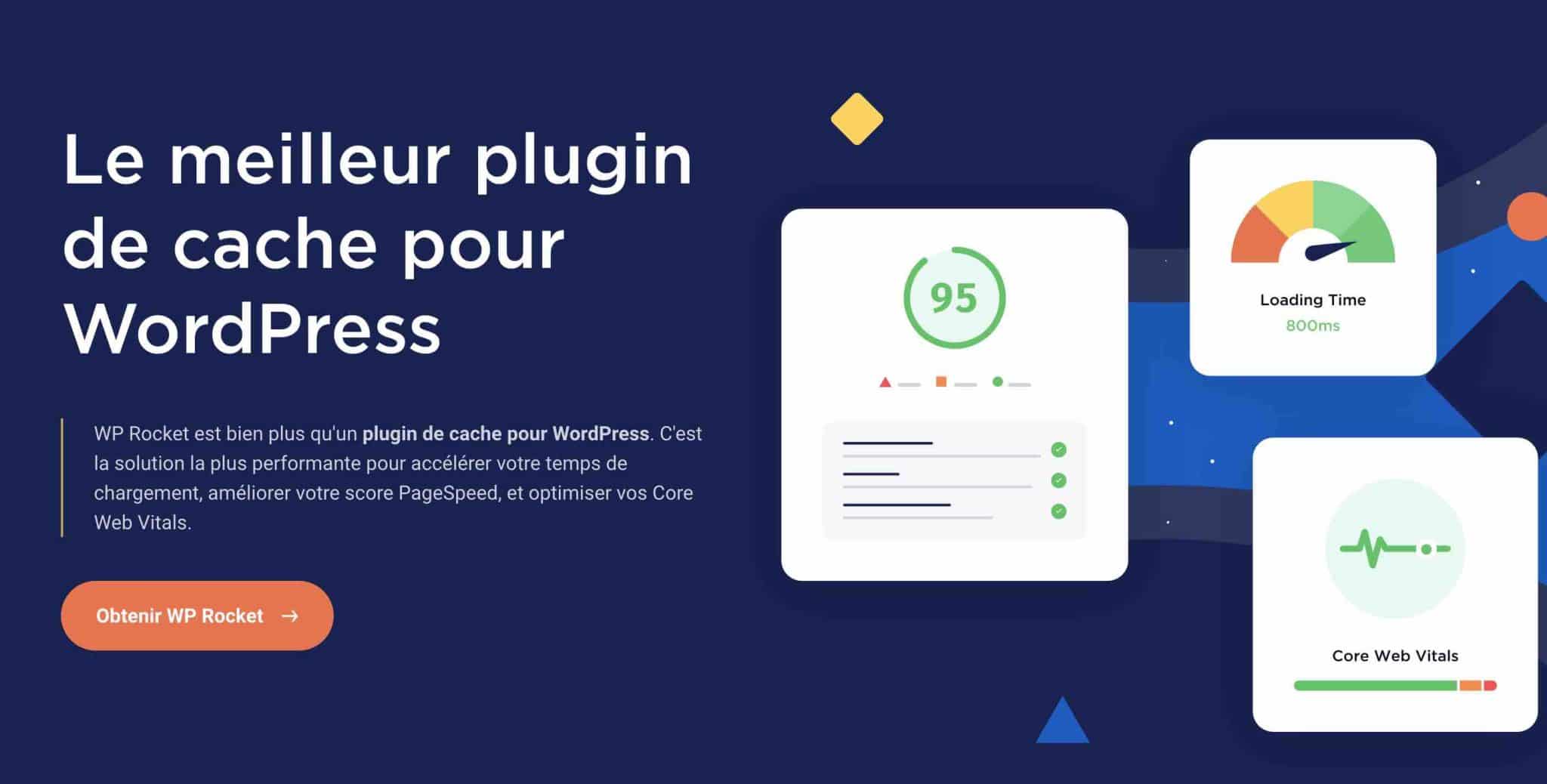 WP Rocket est un plugin de cache pour optimiser et accélérer WordPress.