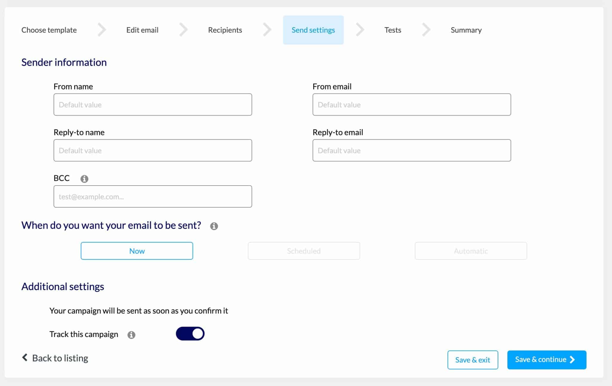 You can adjust the sending settings for your email.