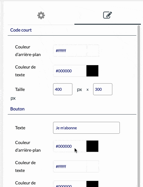 Les couleurs et l'apparence d'un formulaire peuvent être modifiées.