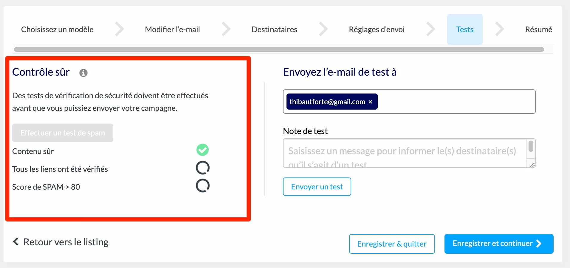 Avec AcyMailing, vous pouvez contrôler le niveau de spam de vos e-mails.