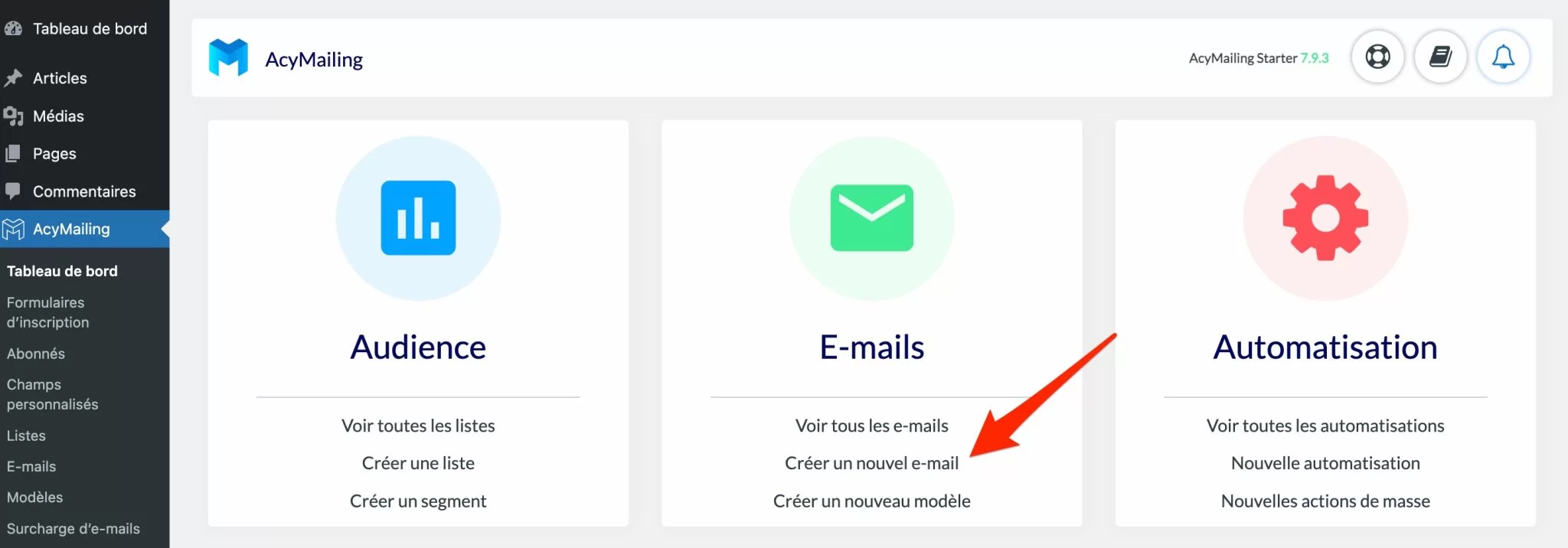 Création d'une newsletter avec AcyMailing.