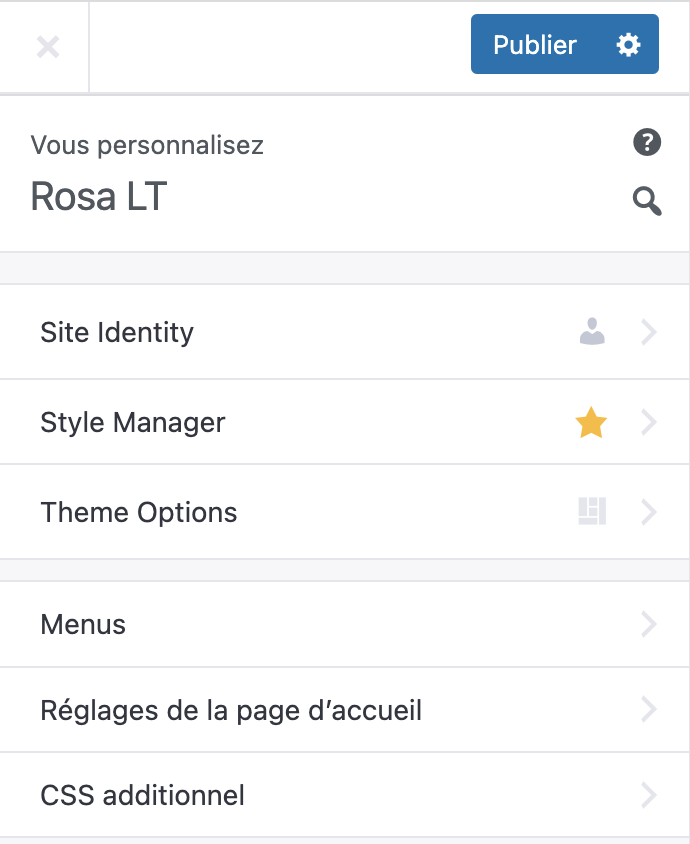 Personnalisation du thème WordPress Rosa LT.