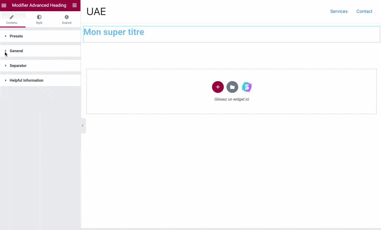 Les widgets d'UAE peuvent se personnaliser au niveau du style.