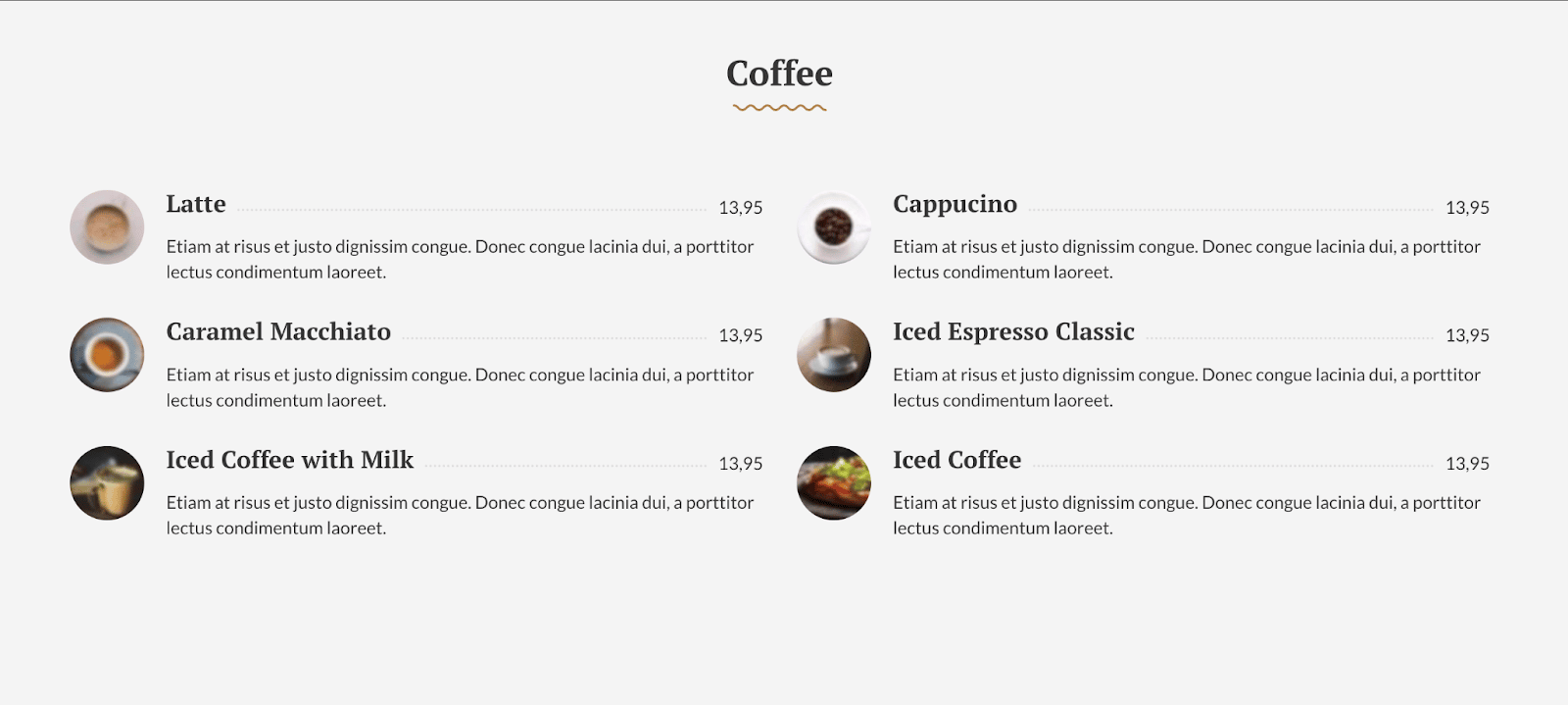 Section of the welcome page of the Carbone theme.