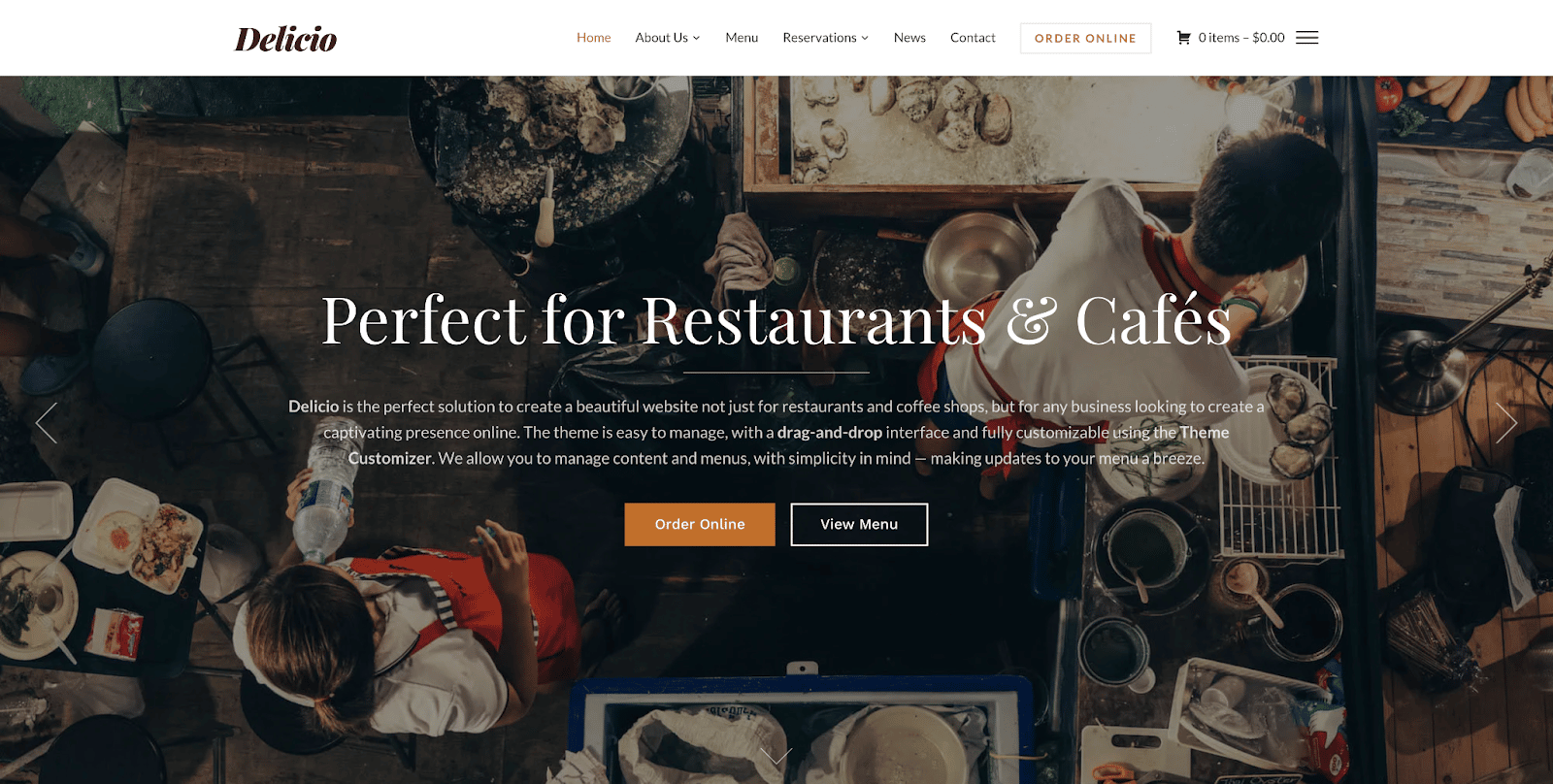 The Delicio WordPress theme.
