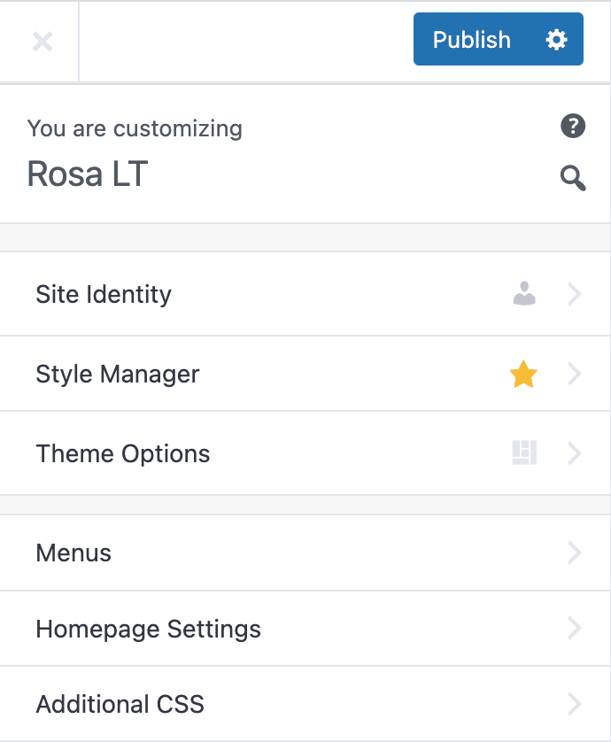 Customize the Rosa LT WordPress theme.
