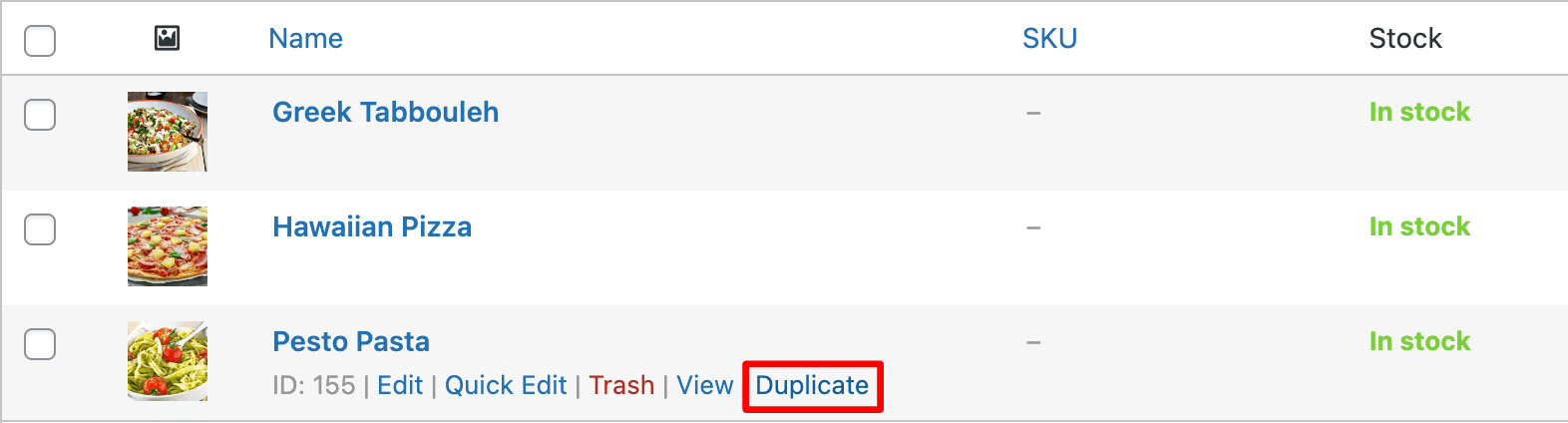 WooCommerce allows you to duplicate a product page in WordPress.