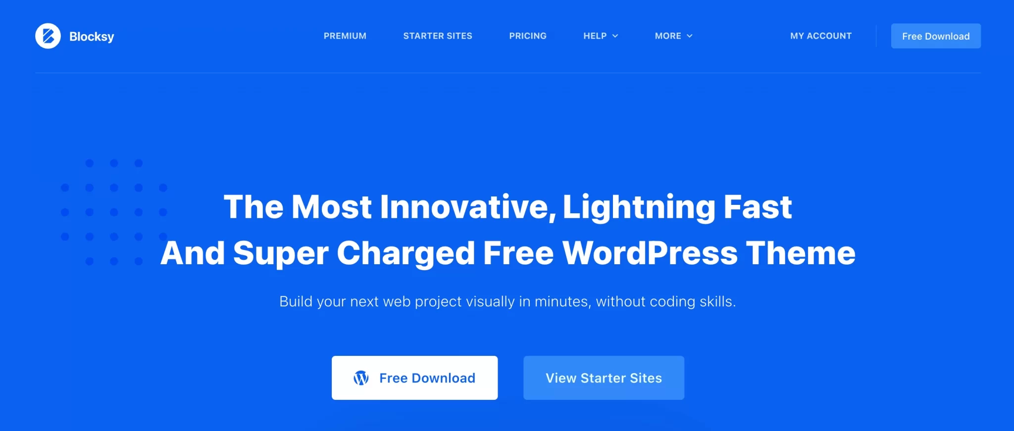 Blocksy theme homepage.