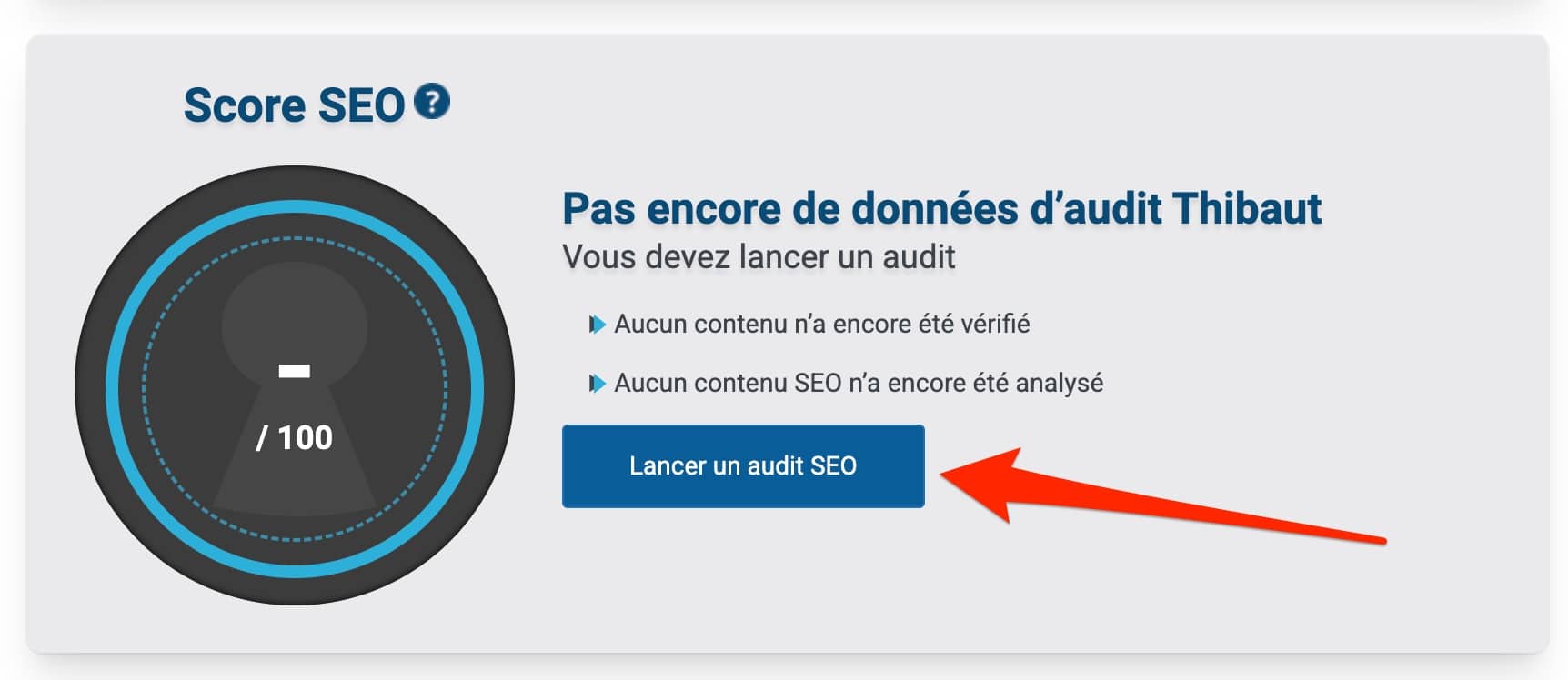L'interface de SEOKEY est claire et épurée.