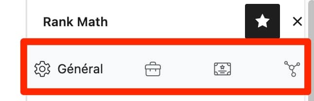 L'onglet Général de Rank Math.